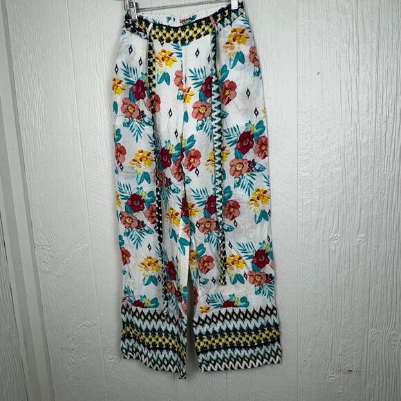 Hayden Los Angeles Pull On Tie Waist Hawaiian Beach Pants Wide Leg Size Small - Picture 11 of 11